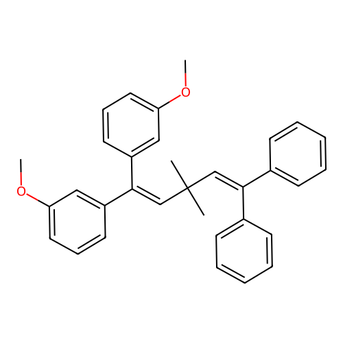 Benzene, 1,1'-(3,3-dimethyl-5,5-diphenyl-1,4-pentadienylidene)bis[3-methoxy- structure