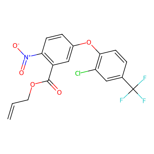 Benzoic acid, 5-(2-chloro-4-(trifluoromethyl)phenoxy)-2-nitro-, 2-propenyl ester structure