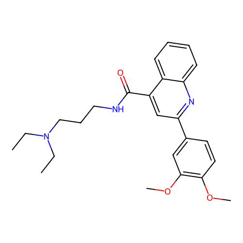 N-[3-(diethylamino)propyl]-2-(3,4-dimethoxyphenyl)quinoline-4-carboxamide structure