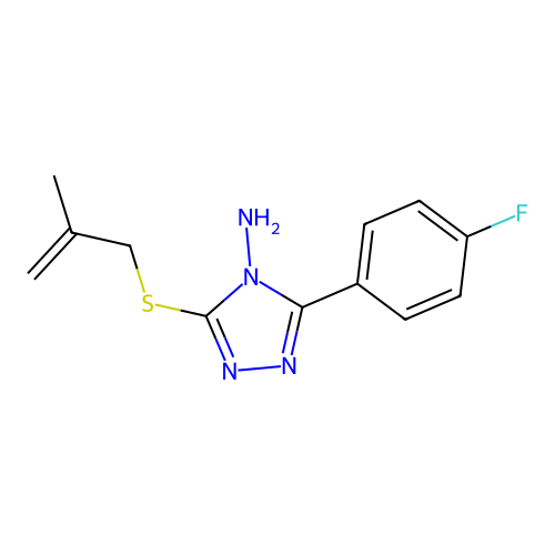 3-(4-fluorophenyl)-5-[(2-methylprop-2-en-1-yl)sulfanyl]-4H-1,2,4-triazol-4-amine structure