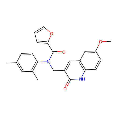 N-(2,4-dimethylphenyl)-N-((2-hydroxy-6-methoxyquinolin-3-yl)methyl)furan-2-carboxamide structure