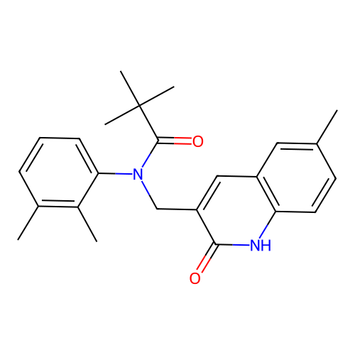 N-(2,3-dimethylphenyl)-N-((2-hydroxy-6-methylquinolin-3-yl)methyl)pivalamide structure