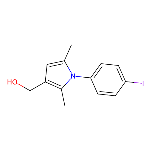 [1-(4-Iodophenyl)-2,5-dimethylpyrrol-3-yl]methan-1-ol structure