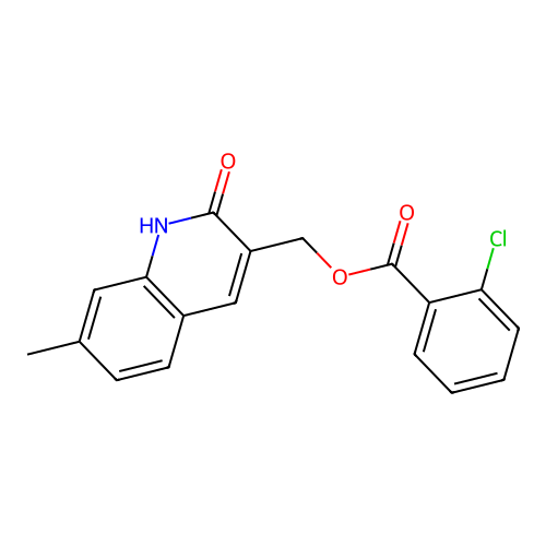 (7-methyl-2-oxo-1H-quinolin-3-yl)methyl 2-chlorobenzoate structure