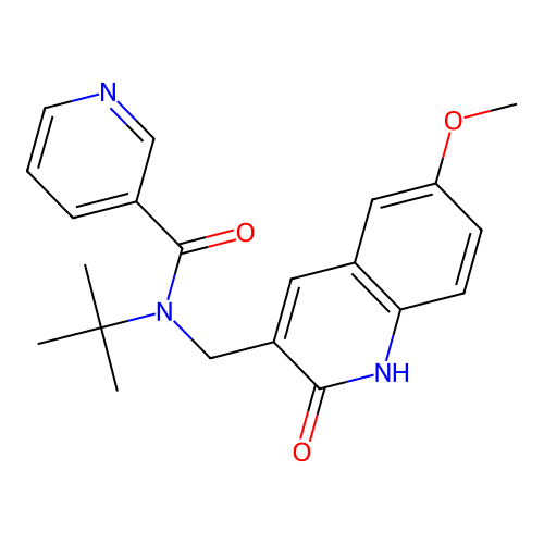 N-(tert-butyl)-N-((2-hydroxy-6-methoxyquinolin-3-yl)methyl)nicotinamide structure