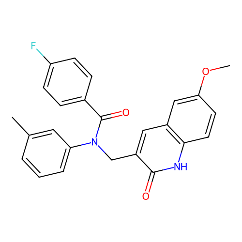 4-fluoro-N-((2-hydroxy-6-methoxyquinolin-3-yl)methyl)-N-(m-tolyl)benzamide structure