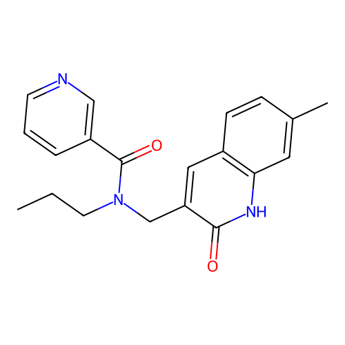 N-((2-hydroxy-7-methylquinolin-3-yl)methyl)-N-propylnicotinamide structure