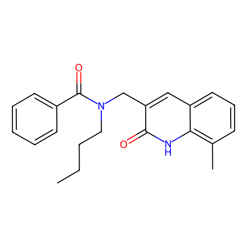 N-butyl-N-[(8-methyl-2-oxo-1H-quinolin-3-yl)methyl]benzamide structure