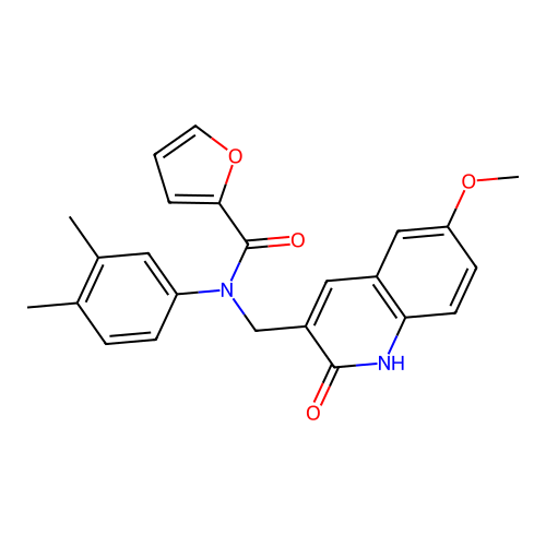 N-(3,4-dimethylphenyl)-N-((2-hydroxy-6-methoxyquinolin-3-yl)methyl)furan-2-carboxamide structure
