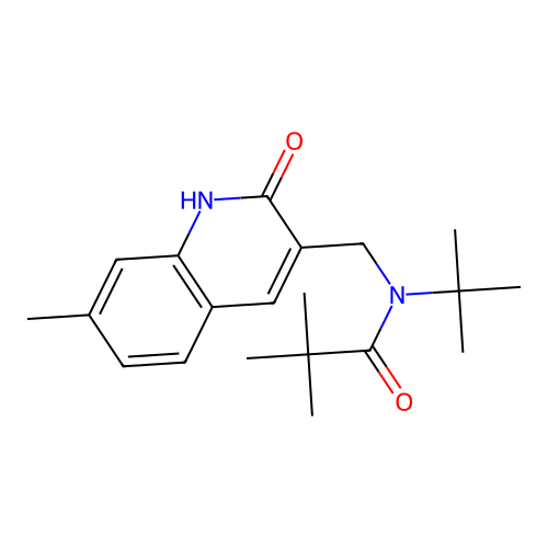 N-tert-butyl-2,2-dimethyl-N-[(7-methyl-2-oxo-1H-quinolin-3-yl)methyl]propanamide structure