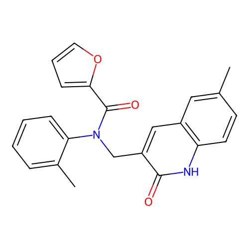 N-((2-hydroxy-6-methylquinolin-3-yl)methyl)-N-(o-tolyl)furan-2-carboxamide structure