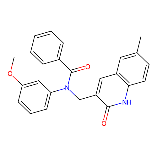 N-(3-methoxyphenyl)-N-[(6-methyl-2-oxo-1,2-dihydroquinolin-3-yl)methyl]benzamide structure