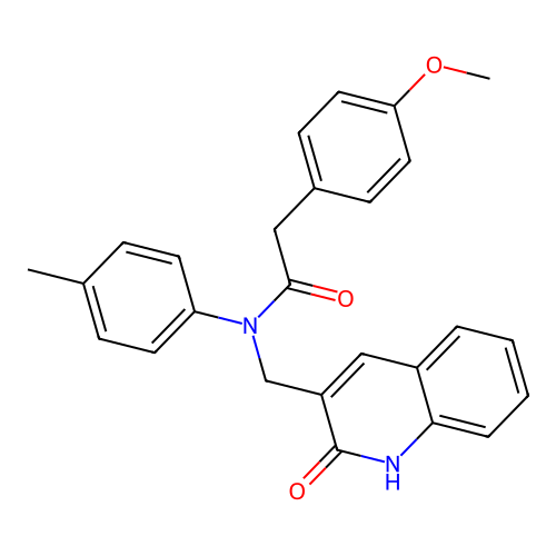 N-((2-hydroxyquinolin-3-yl)methyl)-2-(4-methoxyphenyl)-N-(p-tolyl)acetamide structure