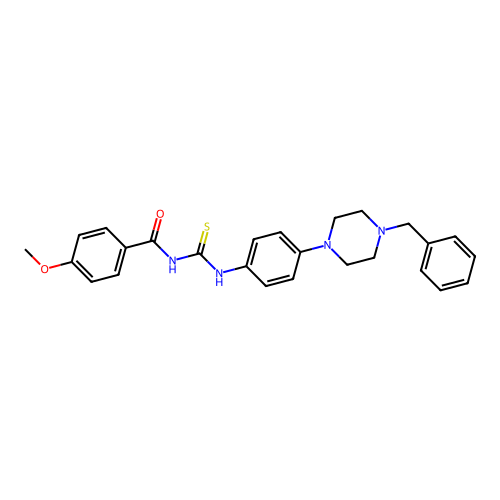 N-((4-(4-benzylpiperazin-1-yl)phenyl)carbamothioyl)-4-methoxybenzamide structure