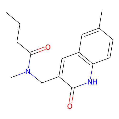 N-((2-hydroxy-6-methylquinolin-3-yl)methyl)-N-methylbutyramide structure