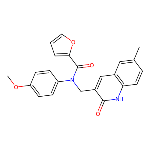 N-((2-hydroxy-6-methylquinolin-3-yl)methyl)-N-(4-methoxyphenyl)furan-2-carboxamide structure