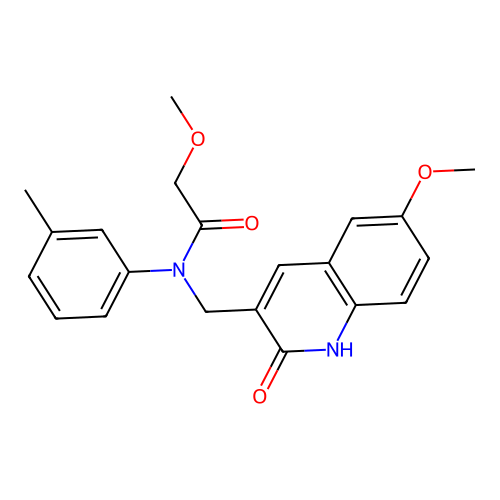 N-((2-hydroxy-6-methoxyquinolin-3-yl)methyl)-2-methoxy-N-(m-tolyl)acetamide structure