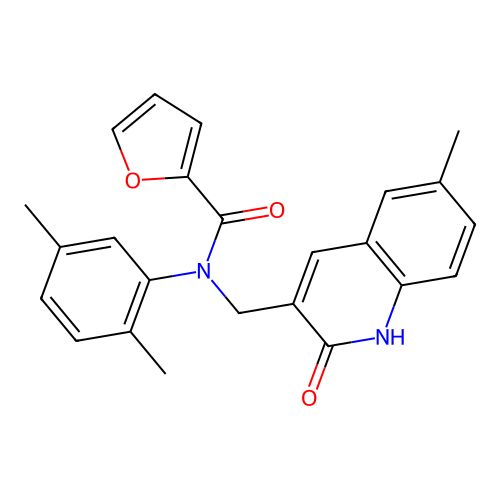 N-(2,5-dimethylphenyl)-N-((2-hydroxy-6-methylquinolin-3-yl)methyl)furan-2-carboxamide structure