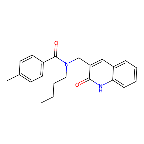 N-butyl-4-methyl-N-[(2-oxo-1H-quinolin-3-yl)methyl]benzamide structure