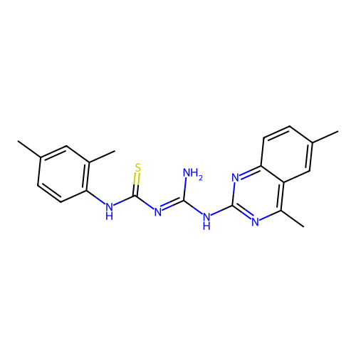 1-(2,4-dimethylphenyl)-3-[N-(4,6-dimethylquinazolin-2-yl)carbamimidoyl]thiourea structure