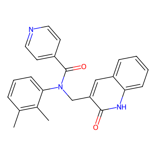 N-(2,3-dimethylphenyl)-N-[(2-oxo-1H-quinolin-3-yl)methyl]pyridine-4-carboxamide structure