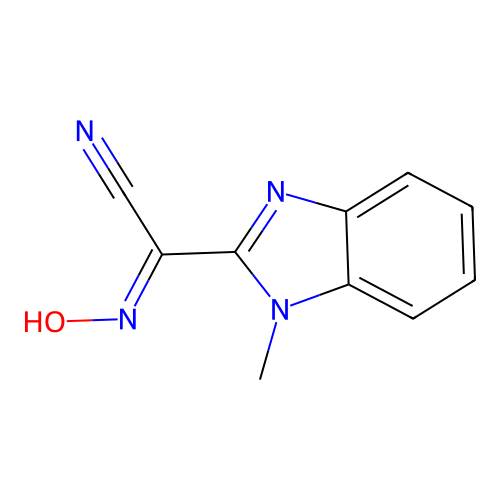 2-Hydroxyimino-2-(1-methylbenzimidazol-2-yl)acetonitrile structure