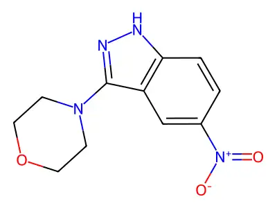 1H-Indazole, 3-(4-morpholinyl)-5-nitro- structure
