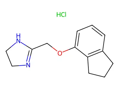 2-((4-Indanyloxy)methyl)-2-imidazoline hydrochloride structure
