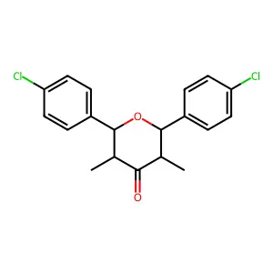 2,6-Bis(4-chlorophenyl)-3,5-dimethyloxan-4-one structure