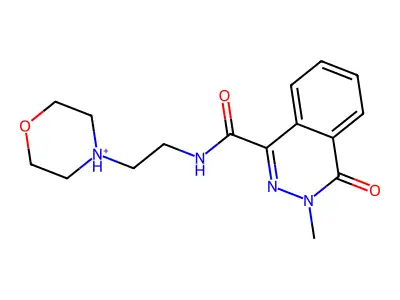 4-{2-[(3-Methyl-4-oxo-3,4-dihydrophthalazine-1-carbonyl)amino]ethyl}morpholin-4-ium structure
