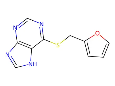 6-(furan-2-ylmethylsulfanyl)-7H-purine structure