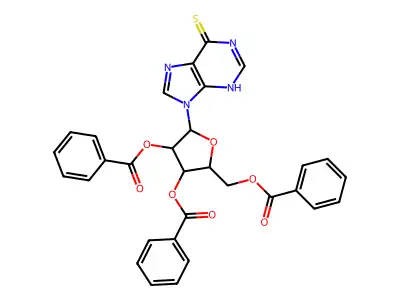 [3,4-dibenzoyloxy-5-(6-sulfanylidene-3H-purin-9-yl)oxolan-2-yl]methyl benzoate structure