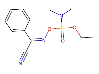 N-[dimethylamino(ethoxy)phosphoryl]oxybenzenecarboximidoyl cyanide structure