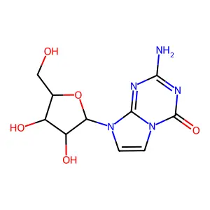 2-Amino-8-(beta-ribofuranosyl)imidazo(1,2-a)-1,3,5-triazin-4-one structure
