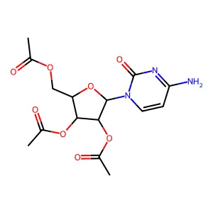 Cytosine, 1-beta-D-arabino-furanosyl-, 2',3',5'-triacetate structure