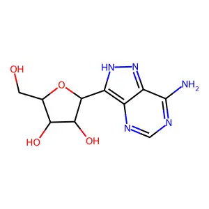 1H-Pyrazolo[4,3-d]pyrimidine, 7-amino-3-beta-D-ribofuranosyl- structure