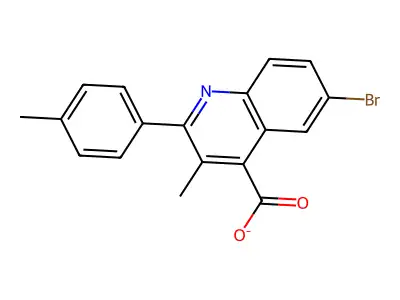 6-Bromo-3-methyl-2-(4-methylphenyl)quinoline-4-carboxylate structure