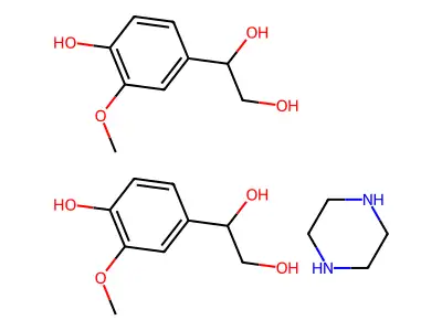 DL-4-hydroxy-3-methoxyphenylethyleneglycol-piperazine (2:1) structure