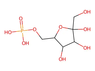 alpha-D-Tagatofuranose, 6-(dihydrogen phosphate) structure