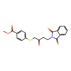 methyl 4-[4-(1,3-dioxoisoindol-2-yl)-2-oxobutyl]sulfanylbenz structure