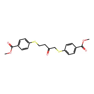 Methyl 4-[4-(4-methoxycarbonylphenyl)sulfanyl-3-oxobutyl]sulfanylbenzoate structure