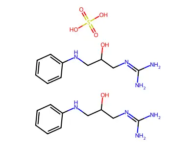 Sulfuric acid--N-(3-anilino-2-hydroxypropyl)guanidine (1/2) structure