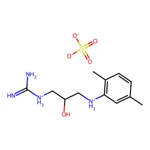 Guanidine, 1-(2-hydroxy-3-(2,5-xylidino)propyl)-, hemisulfate, dl- structure