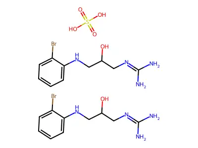 Guanidine, 1-(3-(o-bromoanilino)-2-hydroxypropyl)-, hemisulfate, dl- structure
