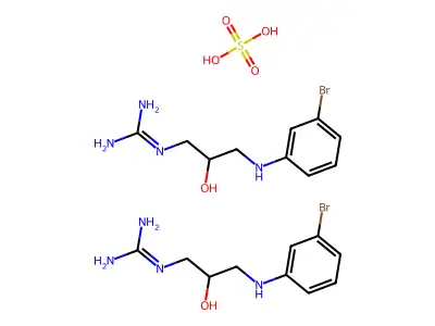 Guanidine, 1-(3-(m-bromoanilino)-2-hydroxypropyl)-, hemisulfate, dl- structure