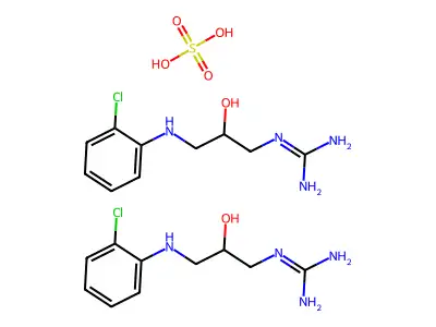 Guanidine, 1-(3-(o-chloroanilino)-2-hydroxypropyl)-, hemisulfate, dl- structure