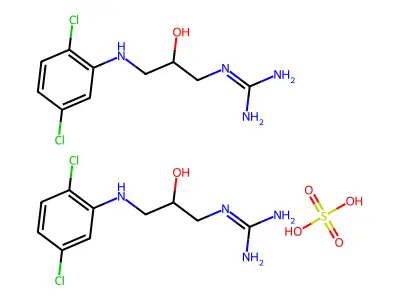 Guanidine, 1-(3-(2,5-dichloroanilino)-2-hydroxypropyl)-, hemisulfate, dl- structure