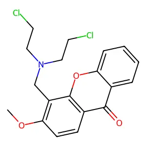 4-{[Bis(2-chloroethyl)amino]methyl}-3-methoxy-9H-xanthen-9-one structure