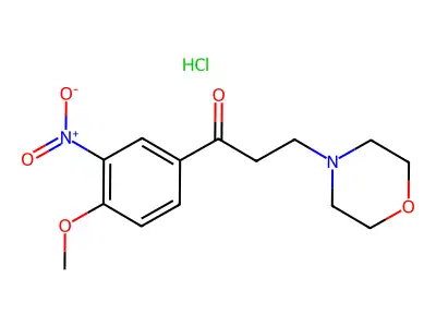 1-(4-Methoxy-3-nitrophenyl)-3-morpholin-4-ylpropan-1-one;hydrochloride structure