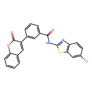 N-(6-chloro-1,3-benzothiazol-2-yl)-3-(2-oxochromen-3-yl)benzamide structure